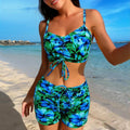 Damen Badeanzug mit raffiniertem Top und Shorts R&B