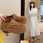 Damen Kuchenschuhe mit modischem Schnallen-Design und komfortabler Plateausohle R&B