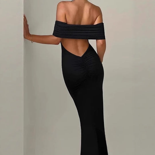 Damen Elegantes und figurbetontes Abendkleid mit schulterfreiem Design R&B