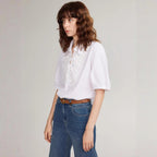 Damen Elegante Bluse mit traumhaftem Stickdesign und Knopfdetails R&B