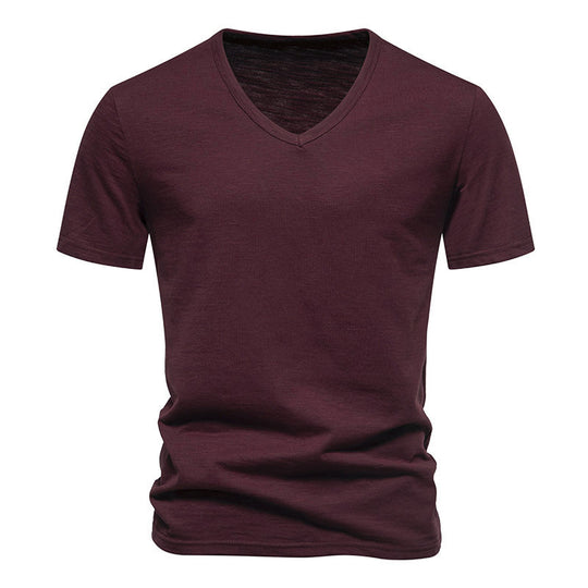 Herren V-Ausschnitt T-Shirt aus atmungsaktiver Baumwolle mit komfortablem Sitz R&B