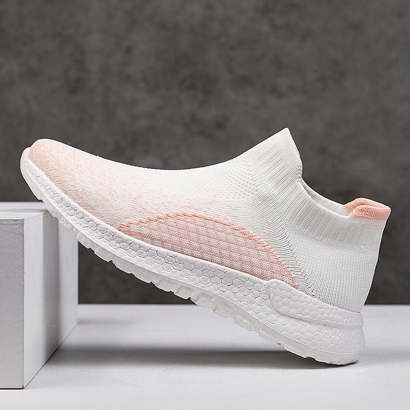 Damen Freizeit-Laufschuhe mit atmungsaktivem Strickdesign und rutschfester Sohle R&B