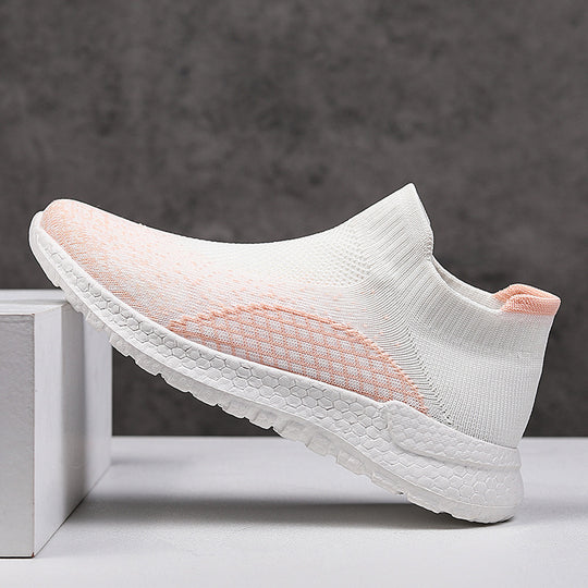 Damen Freizeit-Laufschuhe mit atmungsaktivem Strickdesign und rutschfester Sohle R&B