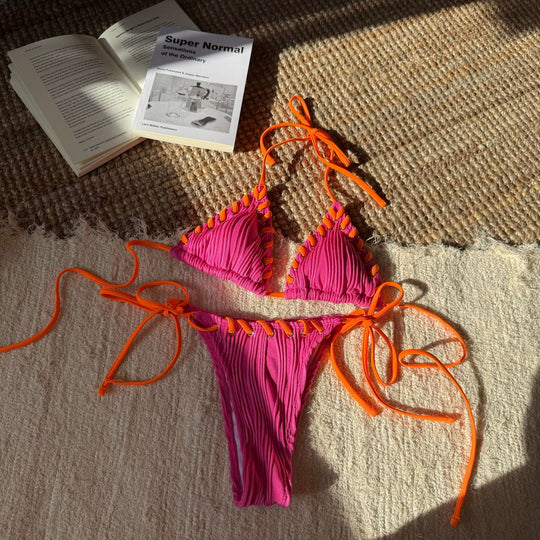 Damen Triangel-Bikini mit raffinierten Schnürdetails R&B