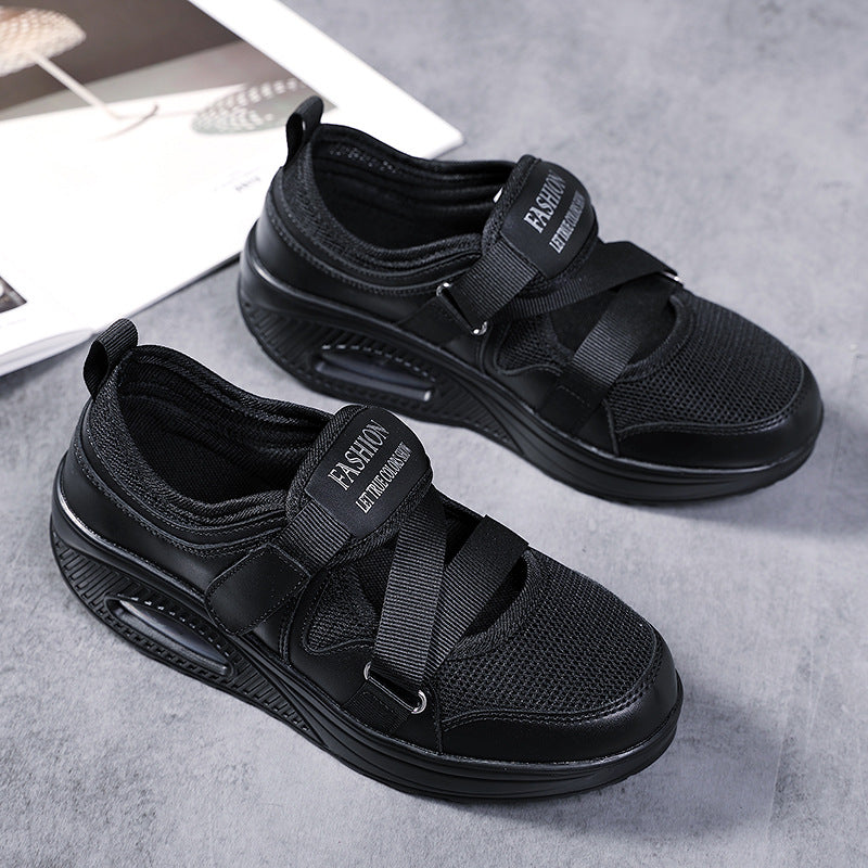Damen Atmungsaktive Fitness-Sneaker mit elastischen Riemen und dämpfender Sohle