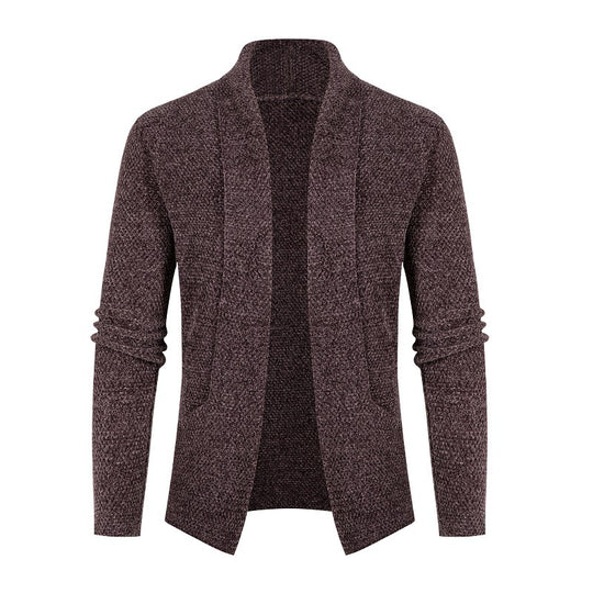Herren Strickjacke mit modernem Schalkragen und feinem Strukturmuster R&B