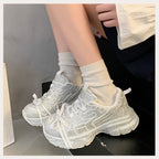 Damen bequeme Chunky Sneaker mit atmungsaktiver Obermaterial R&B
