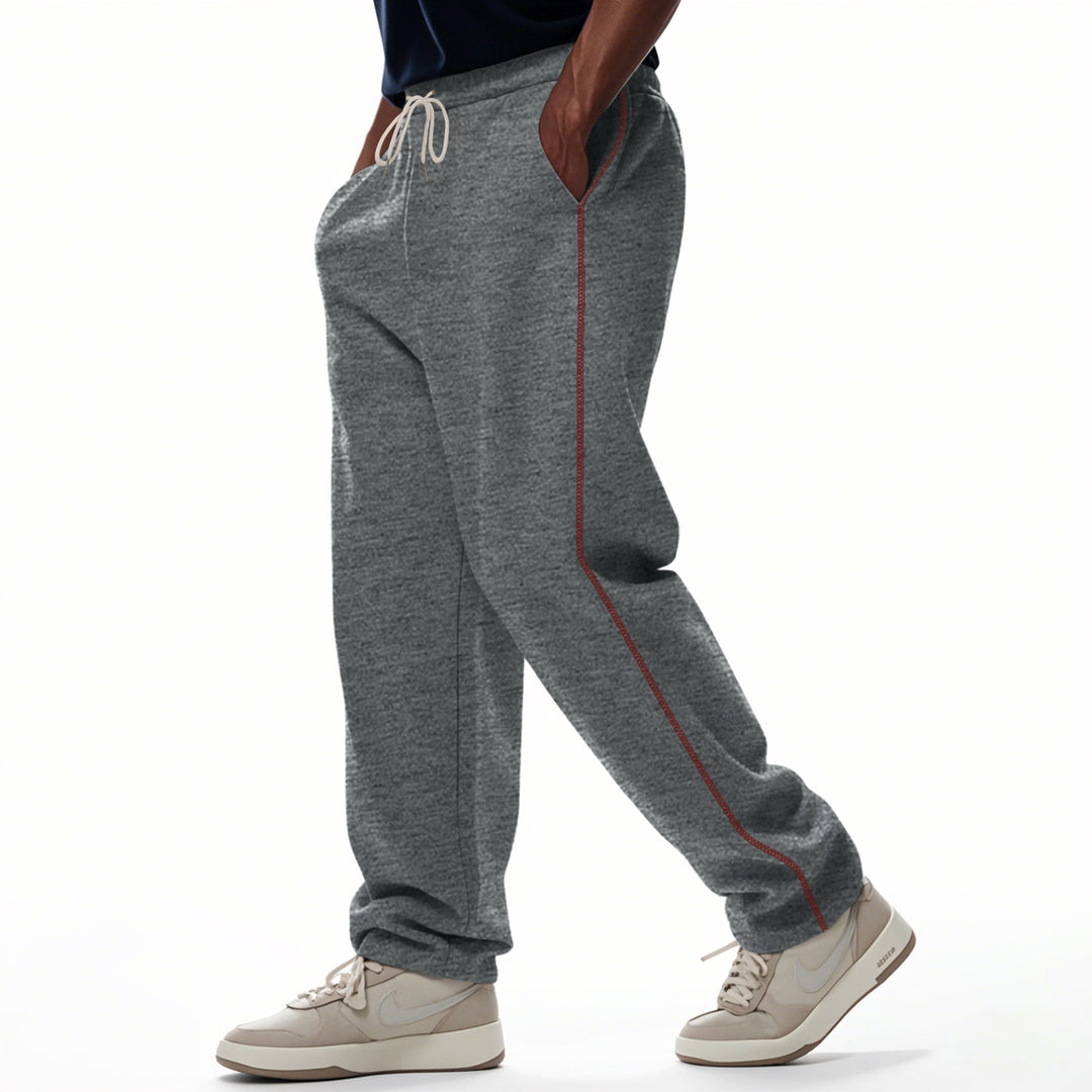Herren Sportliche Freizeithose mit seitlichem Kontrastnähten und Kordelzug R&B