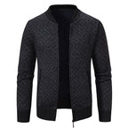 Herren Urbaner Strickjacke mit asymmetrischem Reißverschluss, hohem Kragen und modernen Details
