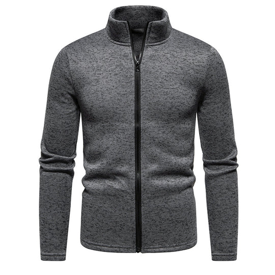 Herren Fleecejacke mit Stehkragen und durchgehendem Reißverschluss R&B