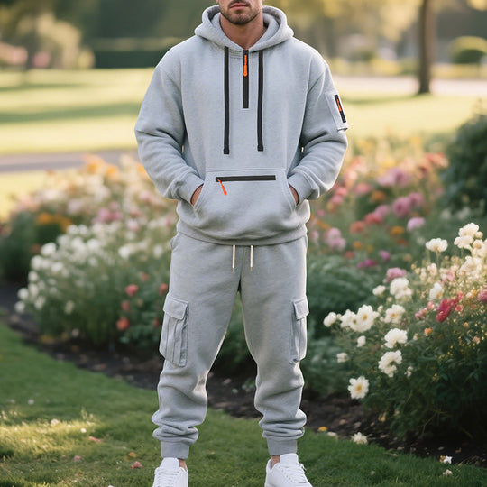 Herren Sportliches Hoodie-Set mit praktischen Taschen und modernem Design R&B