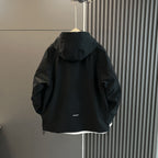 Herren technische Wetterjacke mit verstellbarer Kapuze