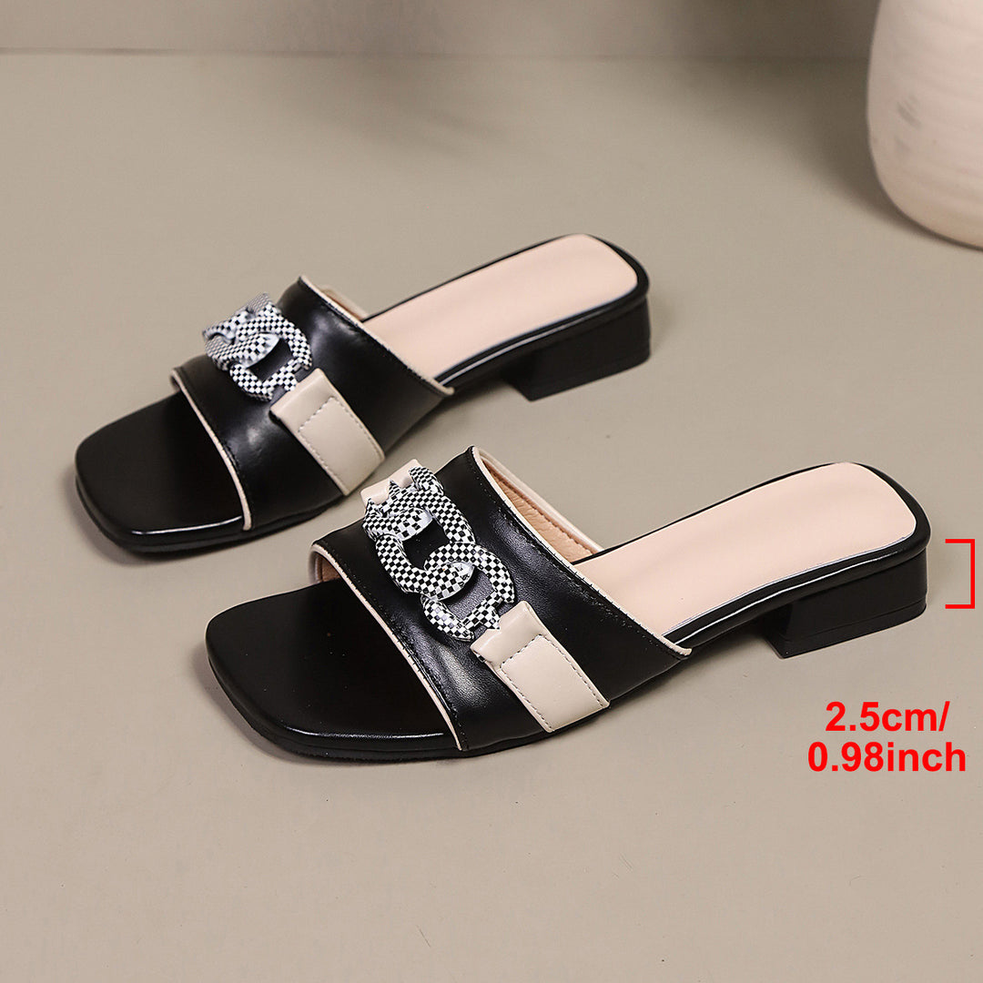 Damen Komfortable Slides mit modischem Ketten-Design R&B