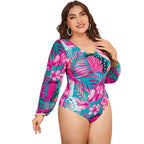 Damen Eleganter Einteiler Badeanzug mit Puffärmeln
