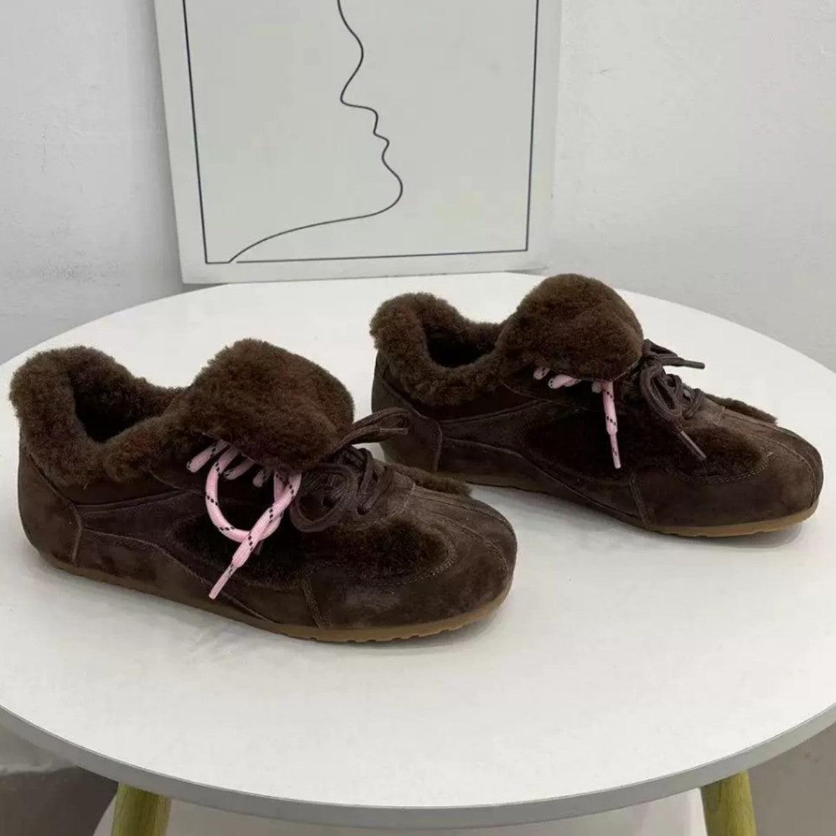 Damen Sportliche Fleece-Sneaker mit weichem Innenfutter und rutschfester Sohle R&B