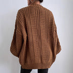 Damen Grobstrick Cardigan mit weiten Ärmeln und Knopfdetails R&B