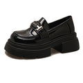 Damen Modische Loafers mit hochgezogenem Absatz und glänzender Oberfläche R&B