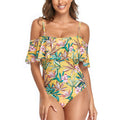 Damen Einteiliger Badeanzug mit Rüschendetails und floralem Muster R&B