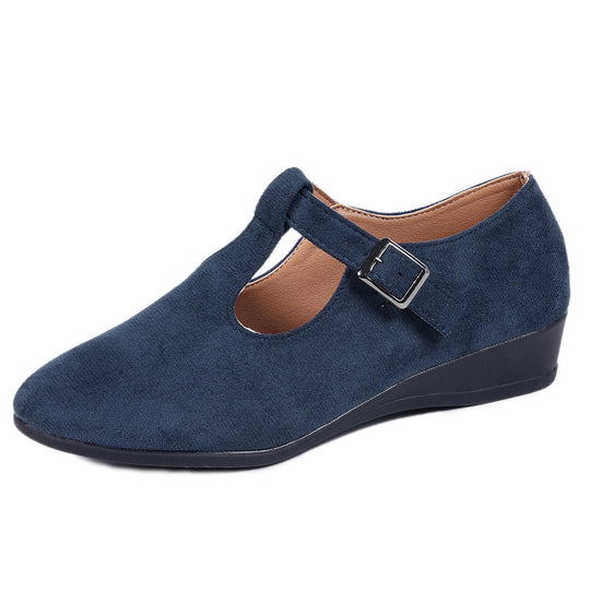 Damen Wedge-Pantoletten mit eleganter Schnallen-Applikation R&B