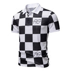 Herren Polo-Shirt mit kariertem Muster und modernem Kragen
