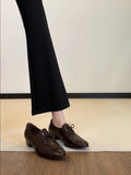 Damen Elegante und bequeme Schnürschuhe mit Blockabsatz