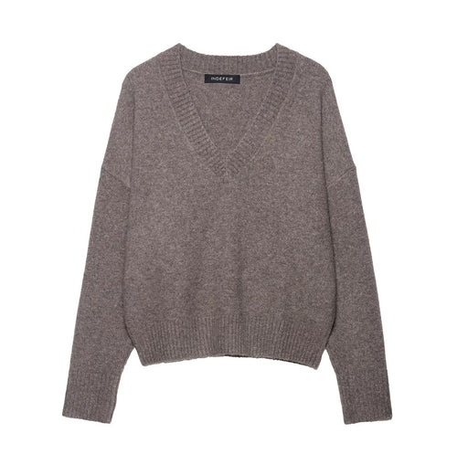 Damen kuscheliger V-Ausschnitt Pullover R&B