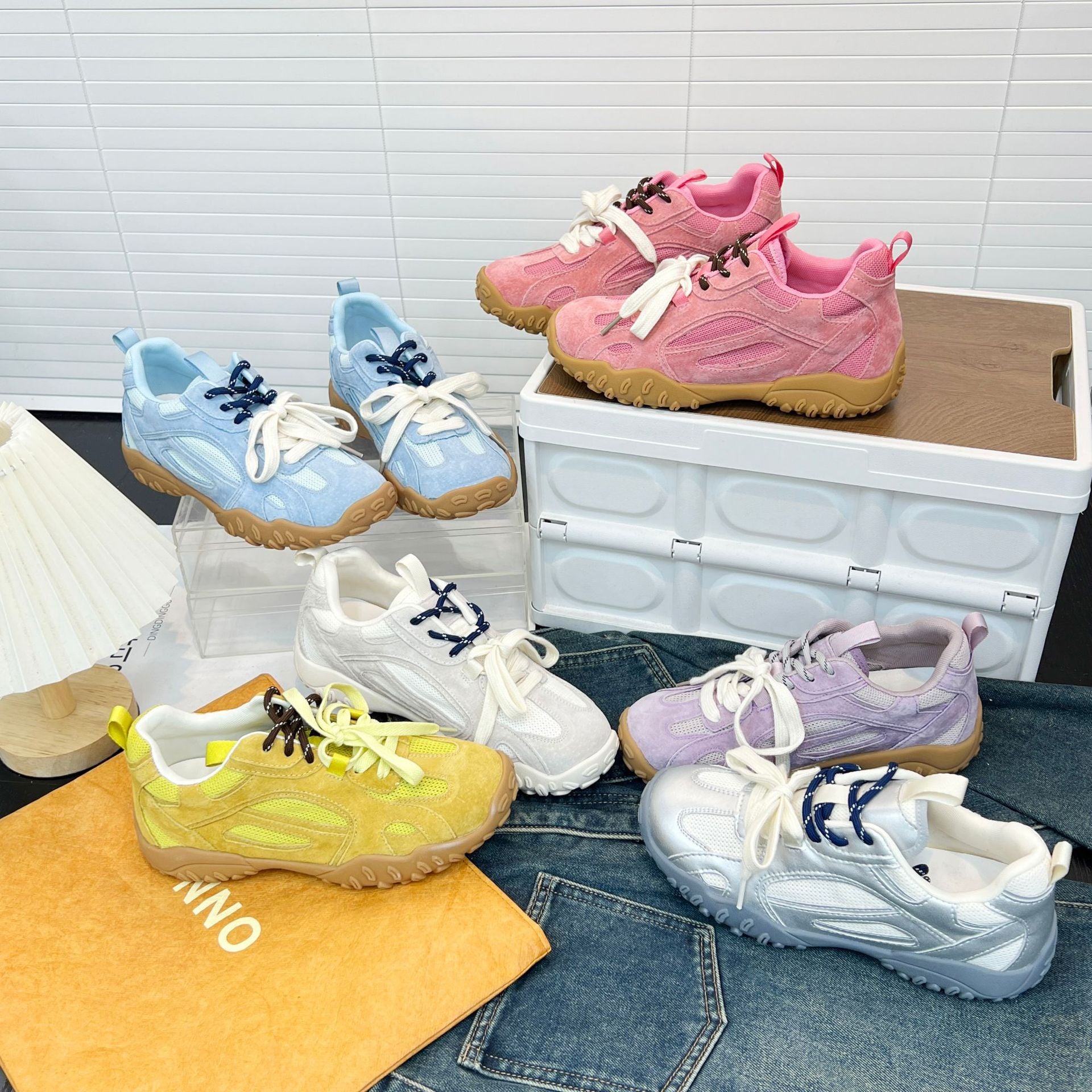 Damen Sportliche Sneakers mit atmungsaktivem Mesh und rutschfester Sohle R&B