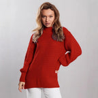 Damen modischer Strickpullover mit strukturiertem Muster und weitem Schnitt R&B