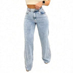 Damen Hochtaillierte Jeans mit lässigem Schnitt und modernen Waschungen R&B