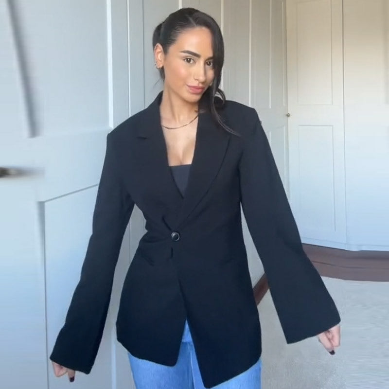Damen Eleganter Blazer mit tailliertem Schnitt und praktischen Taschen R&B
