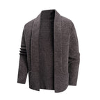 Herren modische Strickjacke mit offenem Kragen und praktischen Taschen R&B