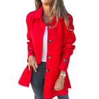 Damen elegante Übergangsjacke mit schickem Kragen und dekorativen Knopfdetails R&B