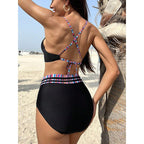 Damen Hochtaillierter Bikini mit modischem Wickeldesign R&B