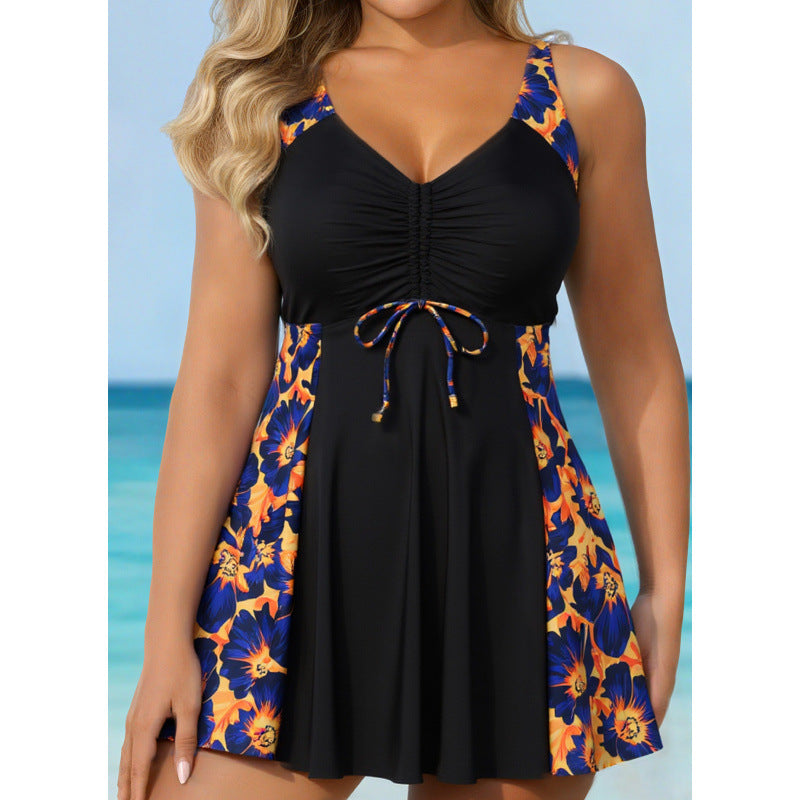Damen Badeanzug mit liebevollem Wickeldesign und raffinierten Tierdruck-Details R&B