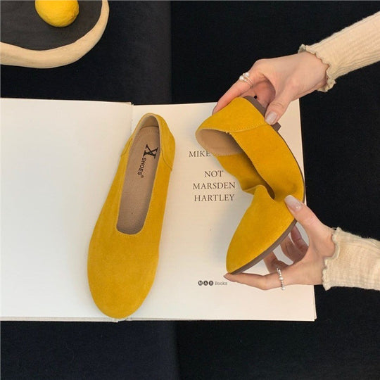 Damen elegante Slipper aus weichem Veloursleder R&B
