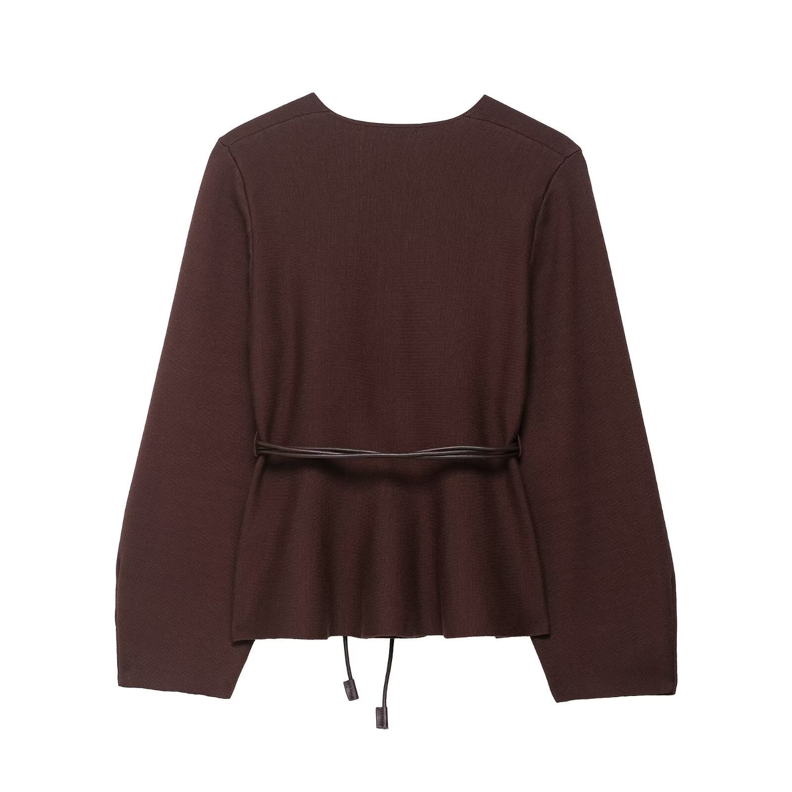 Damen Wickelbluse mit figurbetonendem Design und eleganten Taillenzug R&B