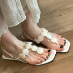 Damen elegante Zehentrenner mit modischen Acryl-Details R&B