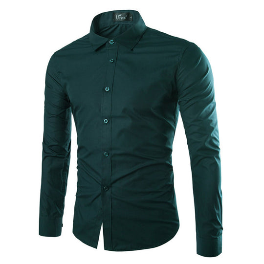 Herren elegante Langarmhemd R&B