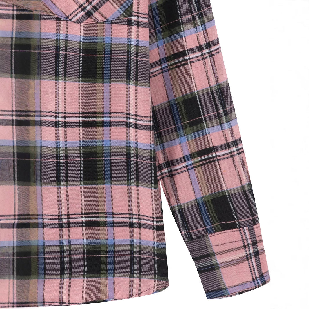 Damen modisches und bequemes Flanellhemd mit kariertem Muster R&B