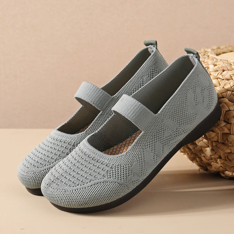 Damen Komfortable Ballerinas mit elastischem Riemen