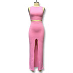 Damen Schlauchkleid mit Spaghettiträgern und seitlichem Schlitz R&B