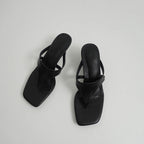 Damen elegante Zehentrenner-Pantoletten aus hochwertigem Wildleder mit bequemer Sohle R&B