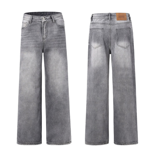 Damen Weite Jeanshose im lässigen Vintage-Stil mit hohem Bund R&B