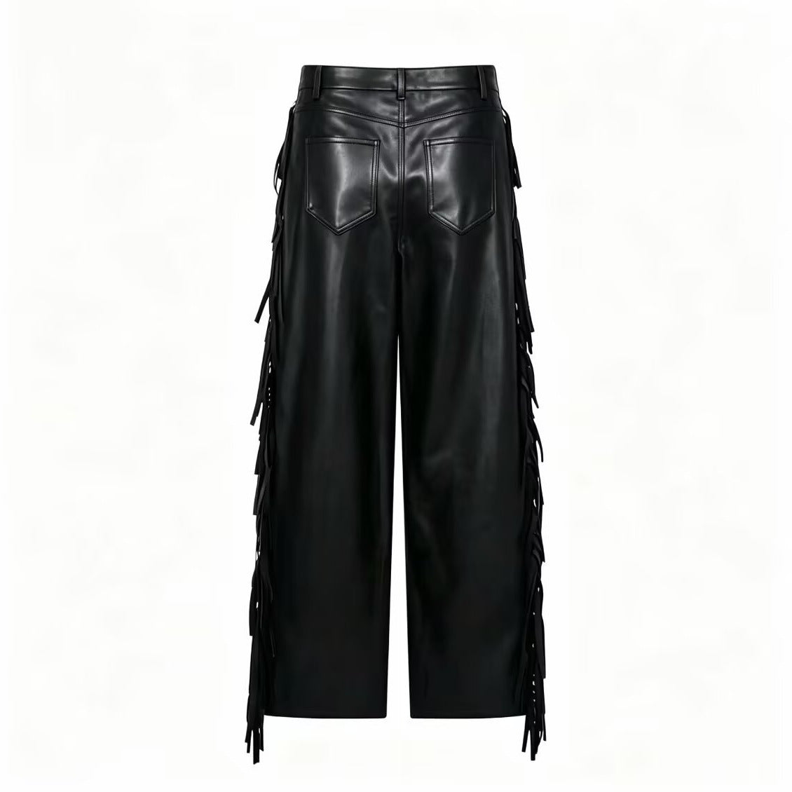 Damen Kunstlederhose mit Fransenbesatz R&B