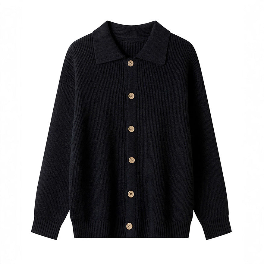 Damen Gemusterte Strickjacke mit Kragen und Knopfleiste R&B