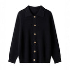 Damen Gemusterte Strickjacke mit Kragen und Knopfleiste R&B