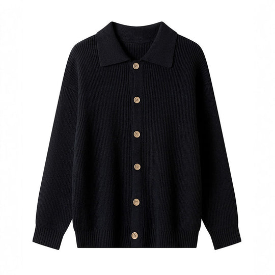 Damen Gemusterte Strickjacke mit Kragen und Knopfleiste R&B