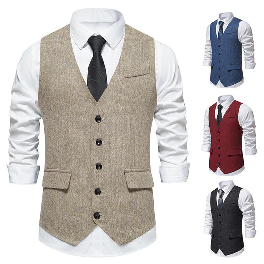 Herren elegante Weste mit feinen Knopfdetails R&B