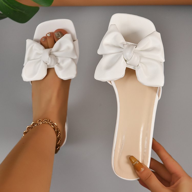 Damen elegante Slipper mit modischem Schleifendetail R&B