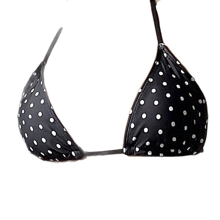 Damen Triangel-Bikini-Oberteil mit verstellbaren Trägern und Polka-Dots R&B